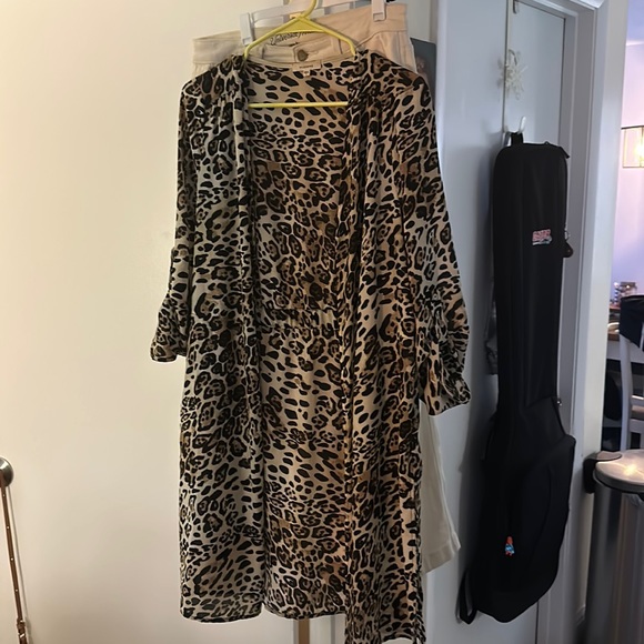 Pleione Sweaters - Cheetah Flowy Cardigan